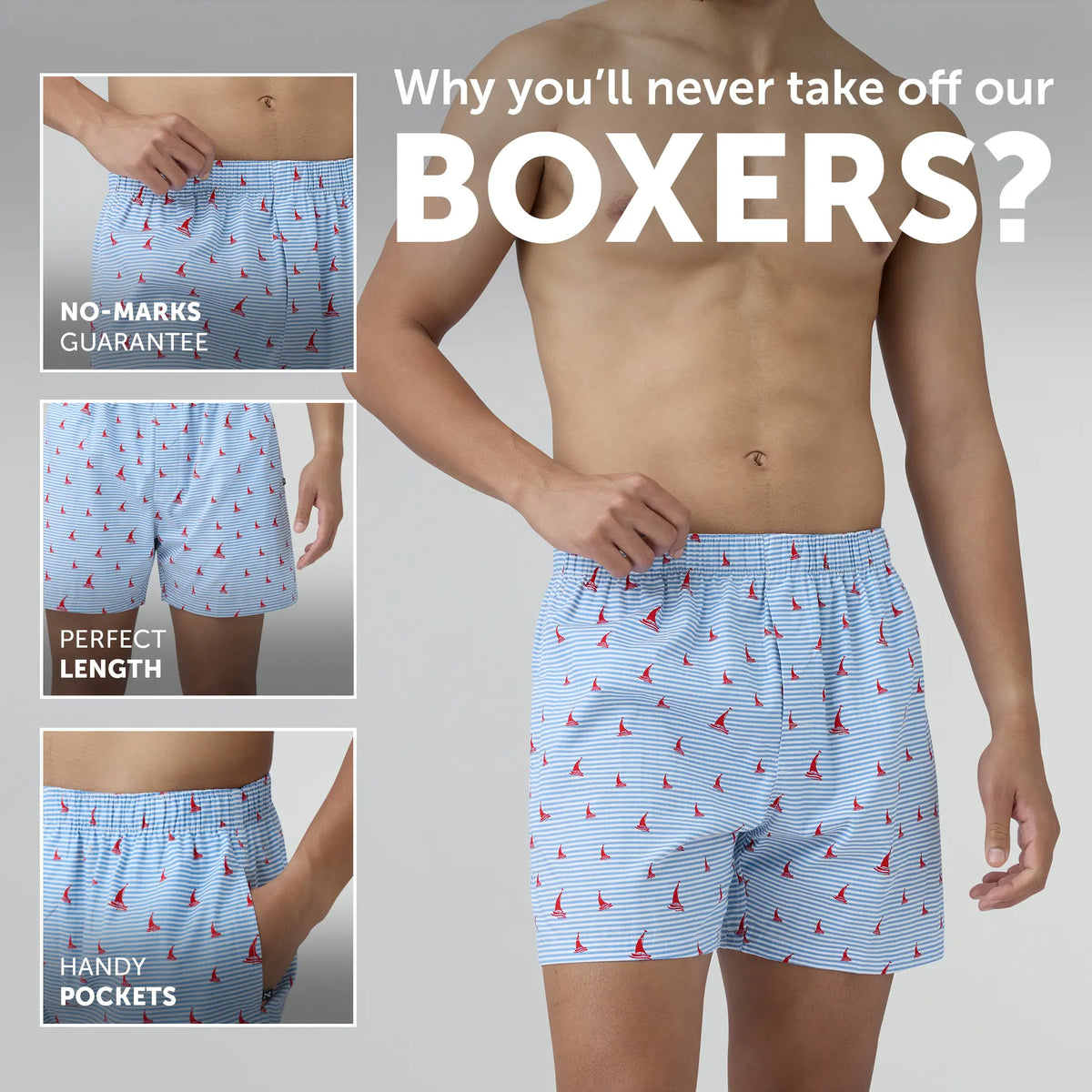 Remix Cotton Boxers Sailor Blue - XYXX Crew