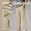 Textured Wide-Straight Fit Cargo Pants - Creamy Tan