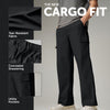 Textured Wide-Straight Fit Cargo Pants - Onyx Black