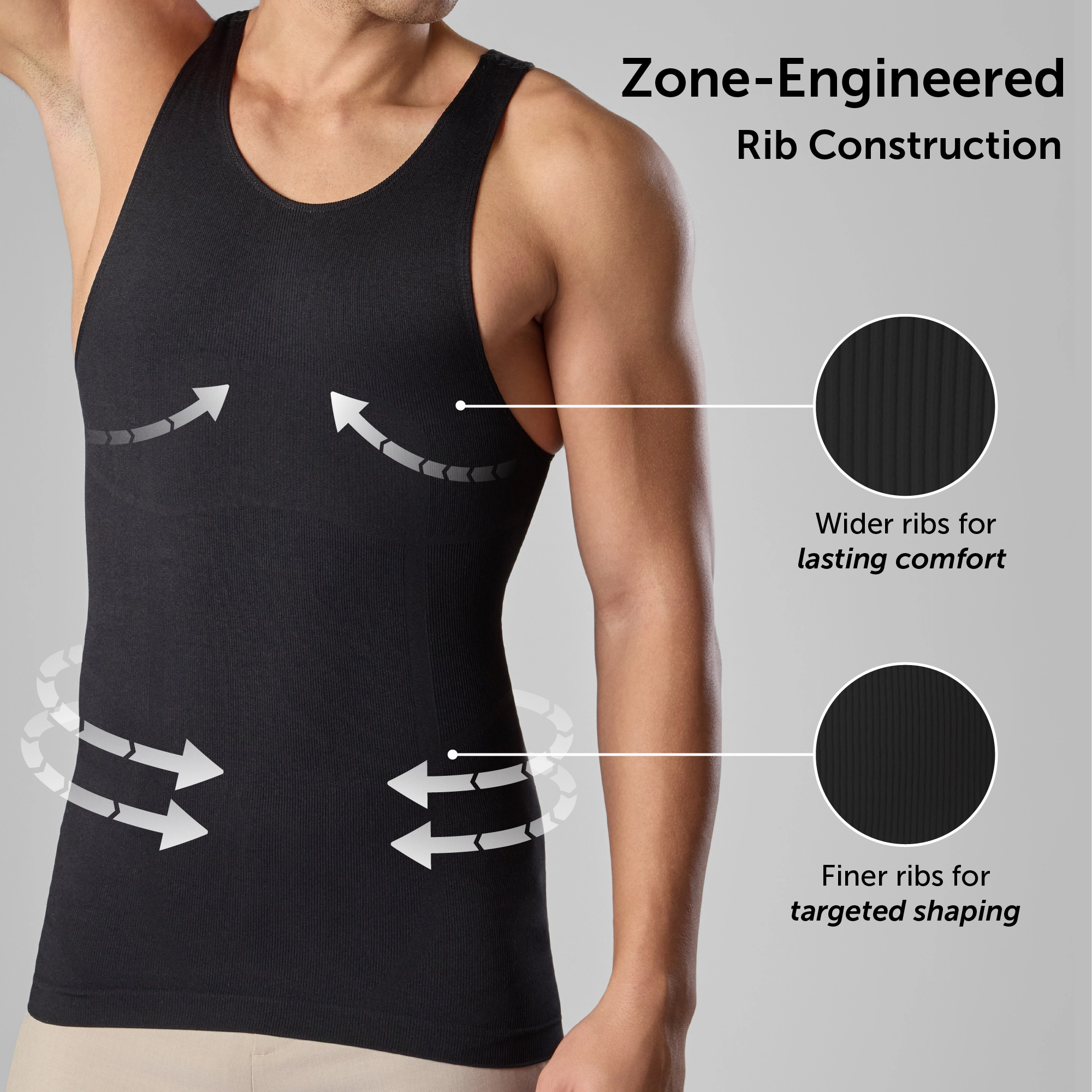 Sculpt Shapewear Vest - Pitch Black