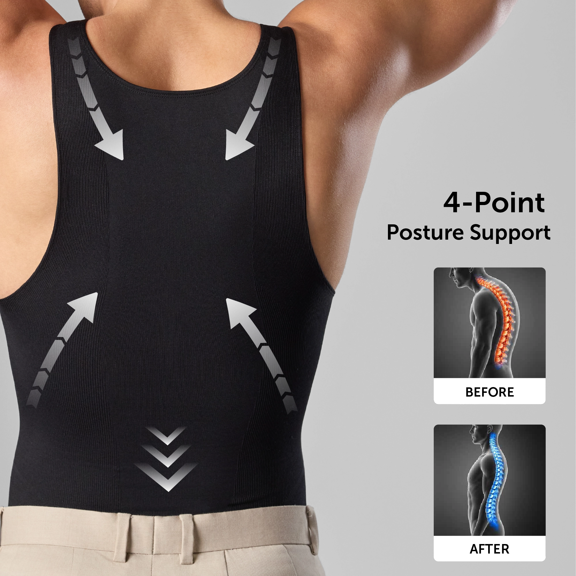 Sculpt Shapewear Vest - Pitch Black
