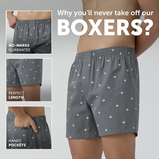 Splash Cotton Boxers - Vespa Grey - XYXX Crew