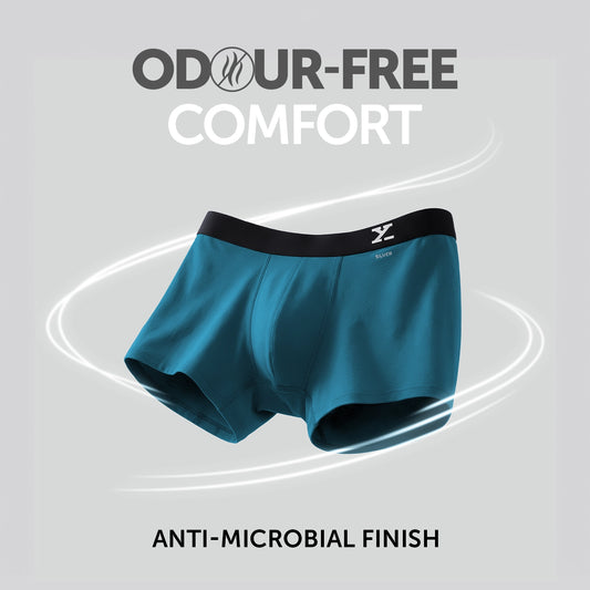 Aero Silver Cotton Trunks Green Emerald