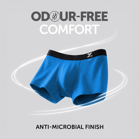 Aero Silver Cotton Trunks Pacific Blue