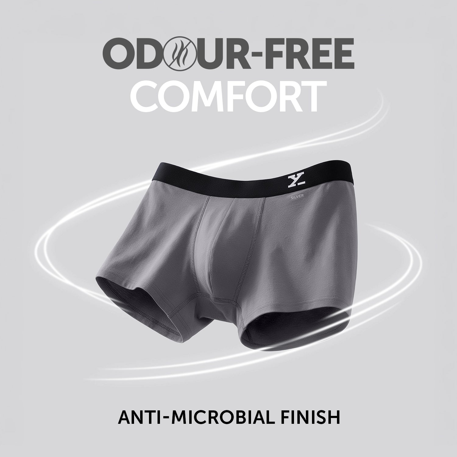 Aero Silver Cotton Trunks Ash Grey