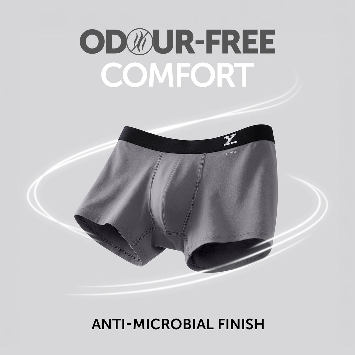 Aero Silver Cotton Trunks Ash Grey