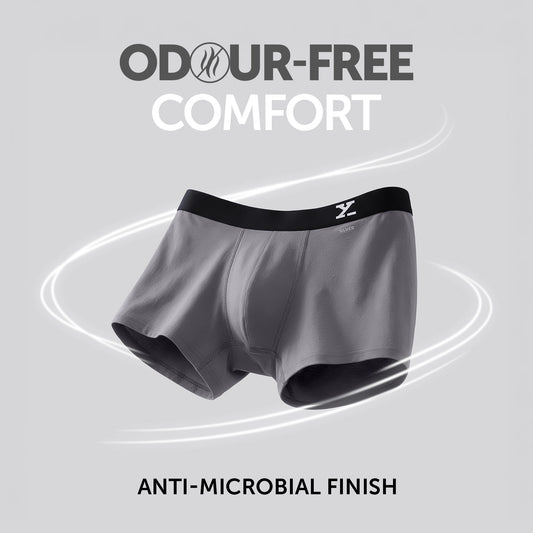 Aero Silver Cotton Trunks Ash Grey