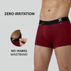 Aero Silver Cotton Trunks Bold Burgundy