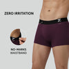 Aero Silver Cotton Trunks Plum Red
