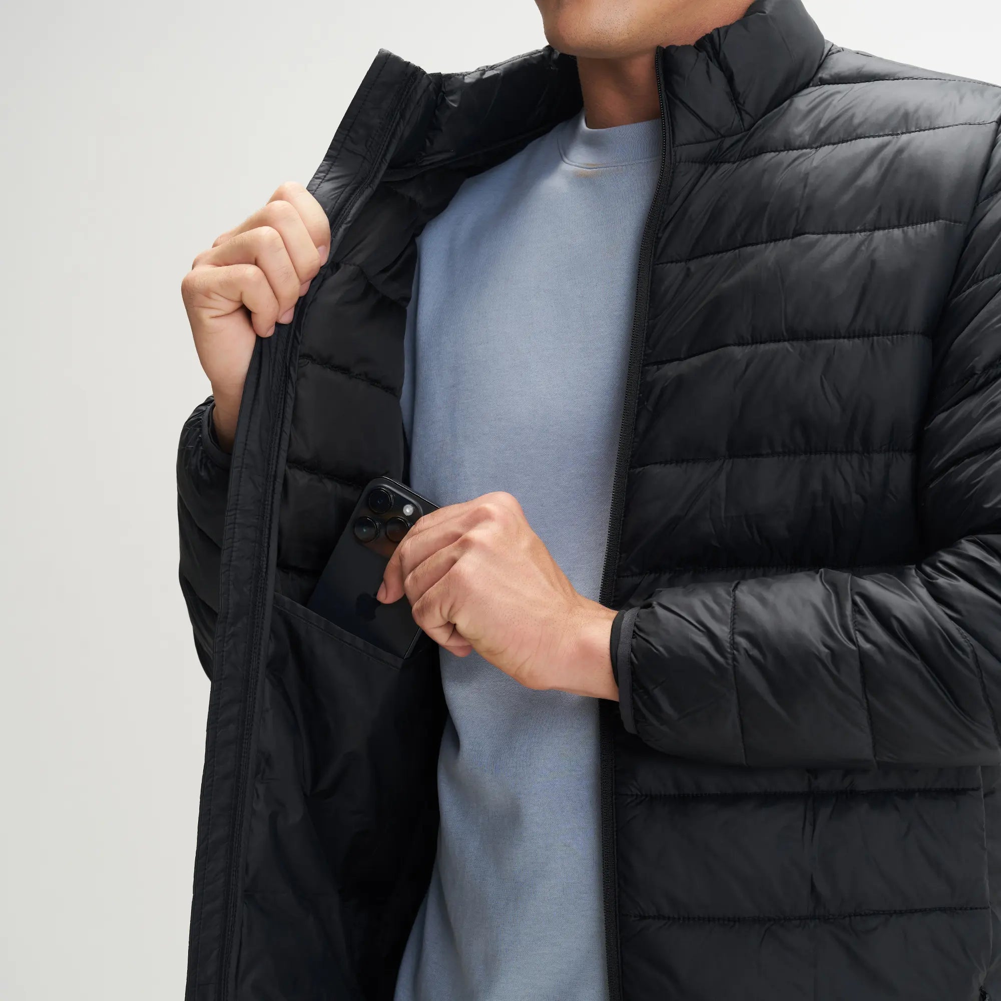Ultra-Light Puffer Jacket - Charcoal Black