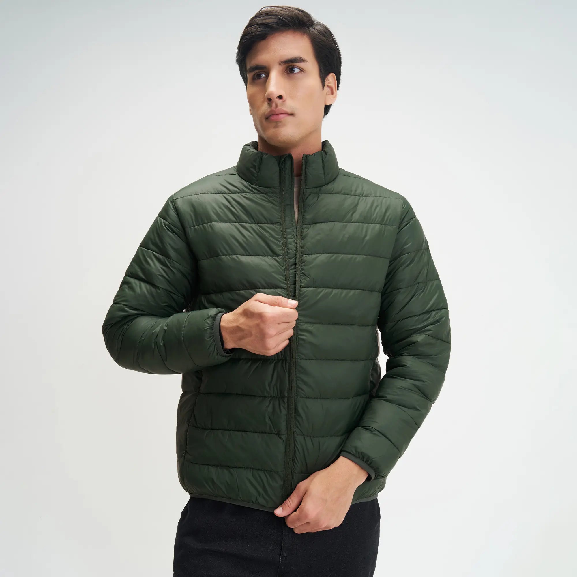 Ultra-Light Puffer Jacket - Olive Green