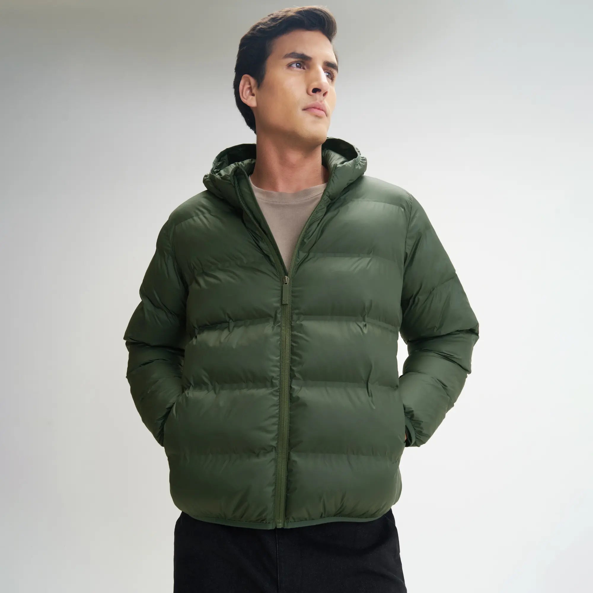 Ultra-Warm Puffer Jacket- Army Green