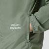 Ozone Polyester Parka Jacket - Sage Green