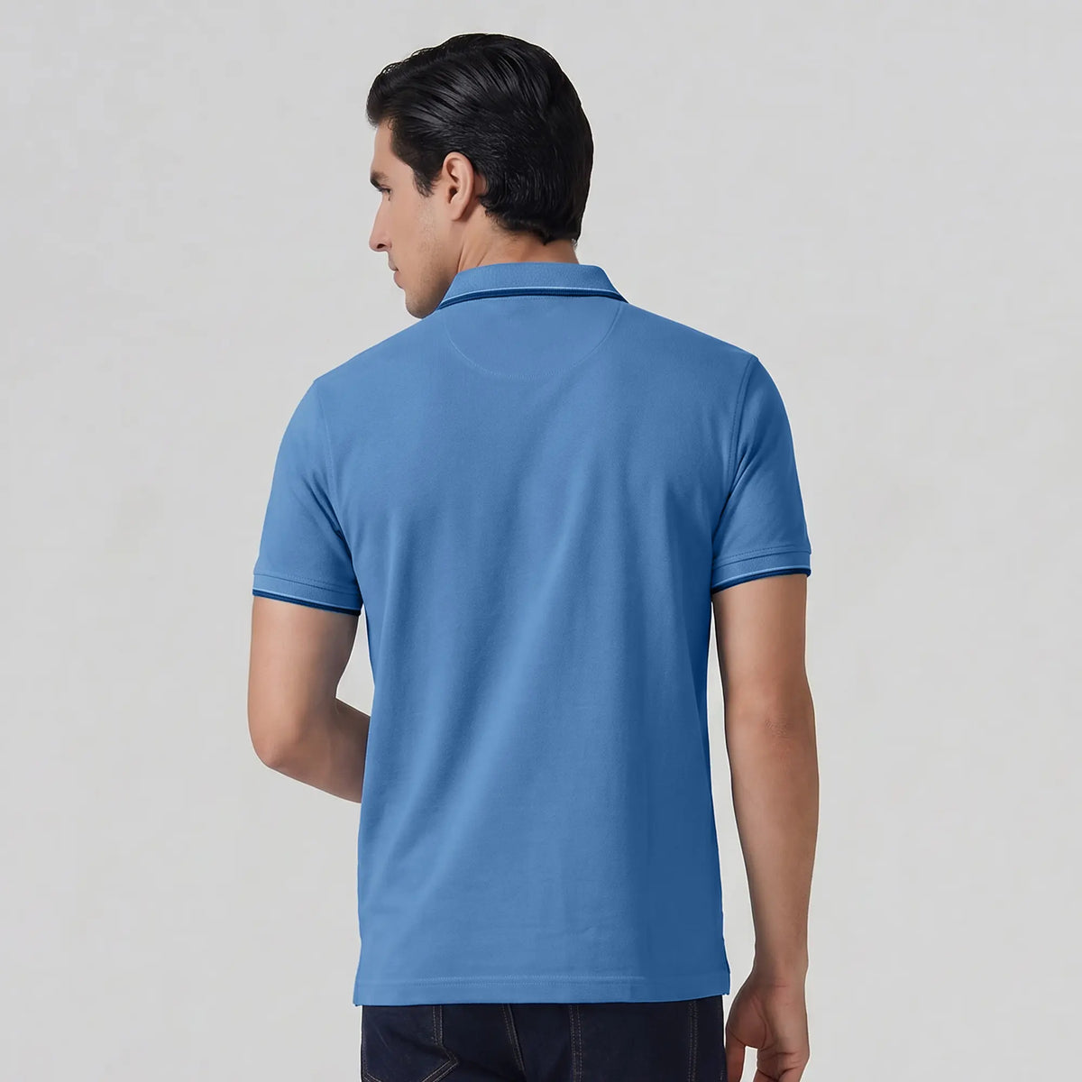 Accent Cotton Polo T-shirt - French Blue