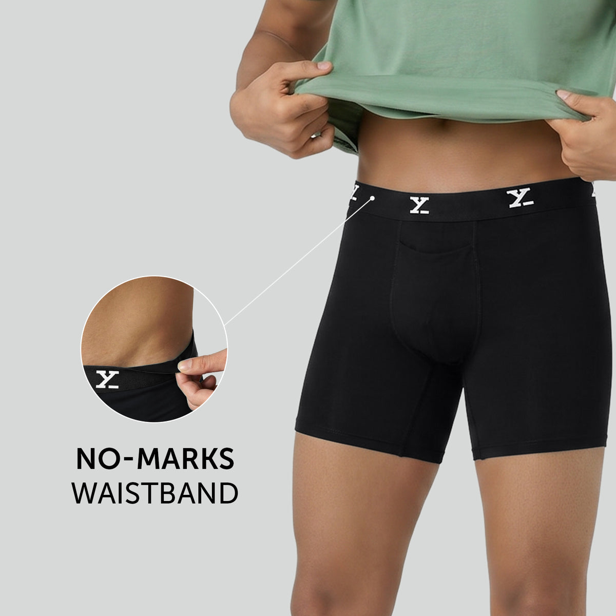 Super Combed Cotton-Modal Boxer Briefs - Black Knight
