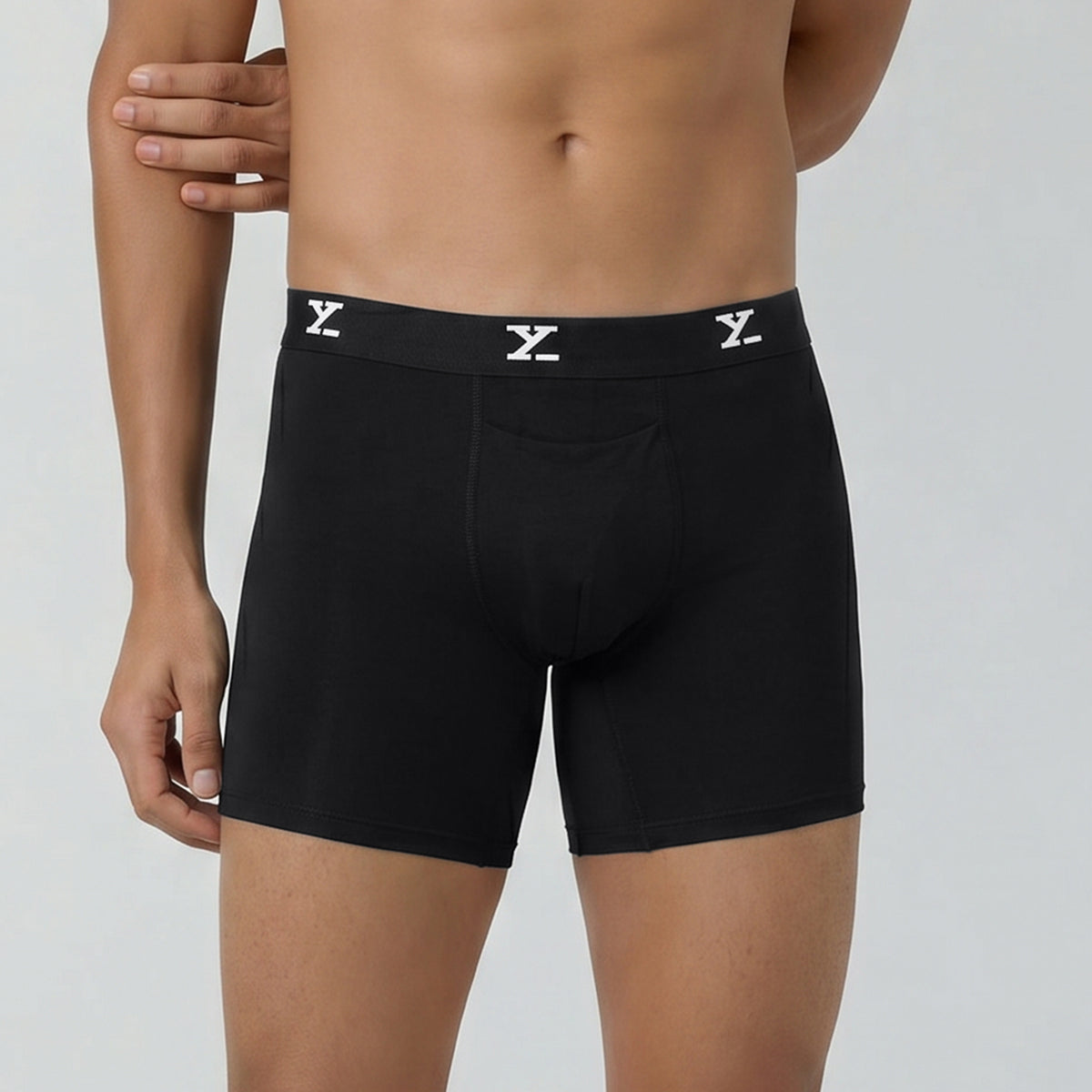 Super Combed Cotton-Modal Boxer Briefs - Black Knight