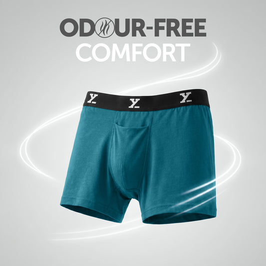 Super Combed Cotton-Modal Boxer Briefs - Aqua Blue