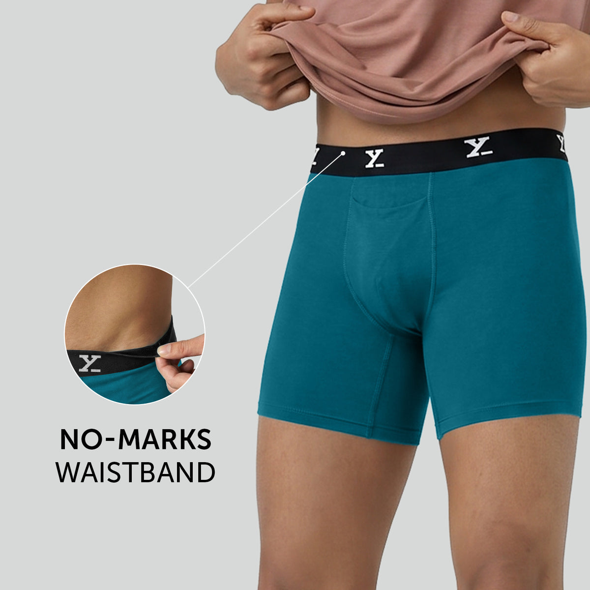 Super Combed Cotton-Modal Boxer Briefs - Aqua Blue