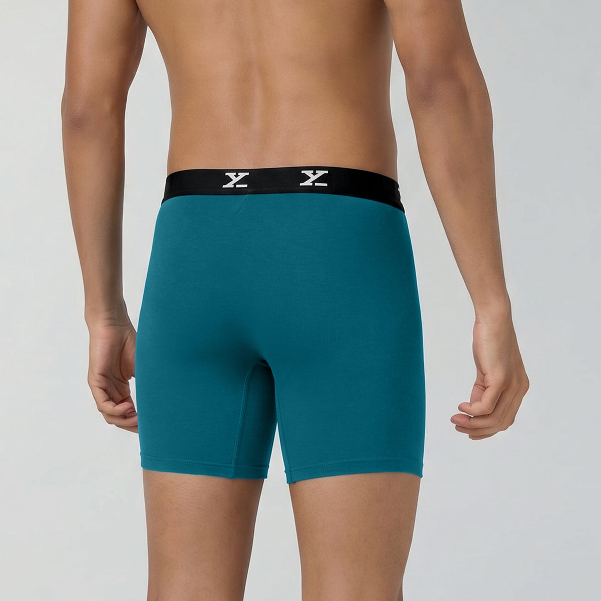 Super Combed Cotton-Modal Boxer Briefs - Aqua Blue