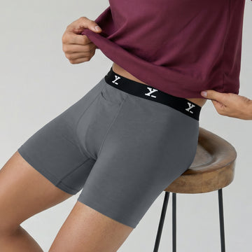 Super Combed Cotton-Modal Boxer Briefs - Charcoal Grey