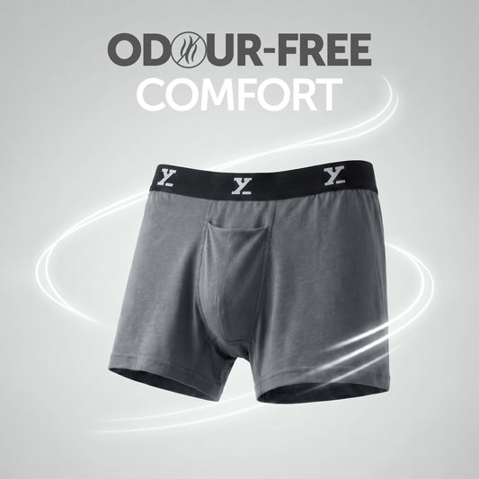 Super Combed Cotton-Modal Boxer Briefs - Charcoal Grey