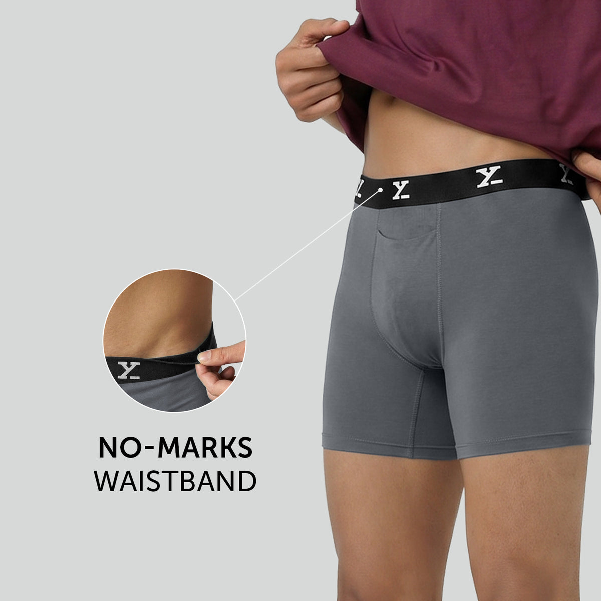 Super Combed Cotton-Modal Boxer Briefs - Charcoal Grey