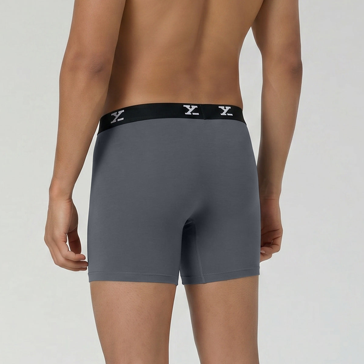Super Combed Cotton-Modal Boxer Briefs - Charcoal Grey