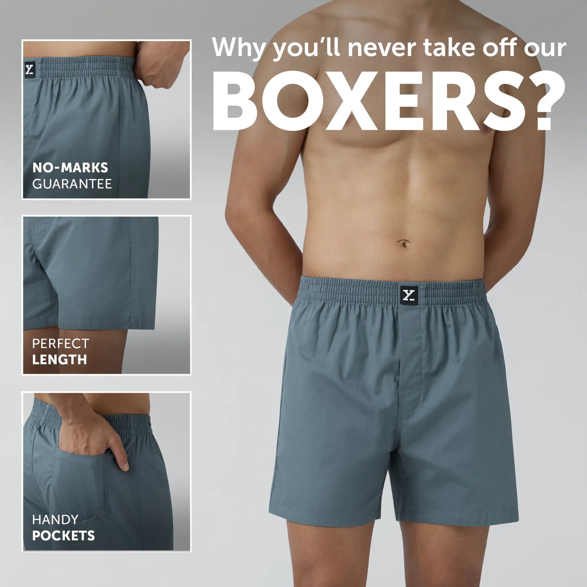 Pace Cotton Boxer Storm Grey
