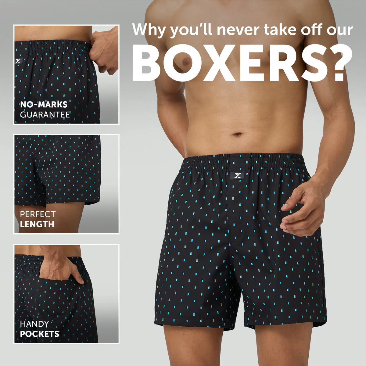 Astor Lounge Inner Boxers Boxy Black
