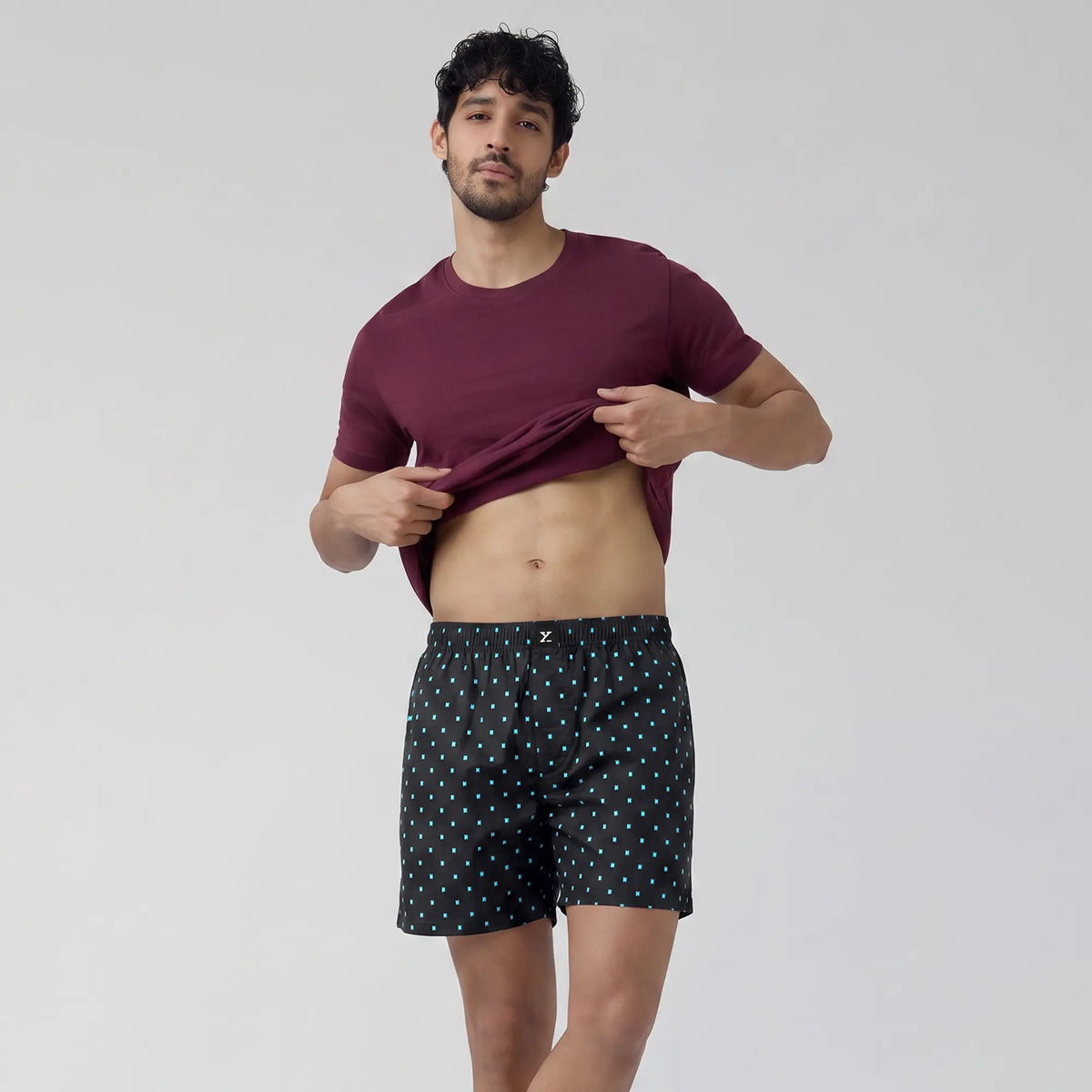 Ultra-Breathable Cotton Boxer Shorts - Boxy Black