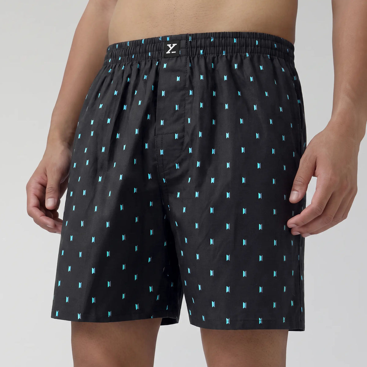 Ultra-Breathable Cotton Boxer Shorts - Boxy Black