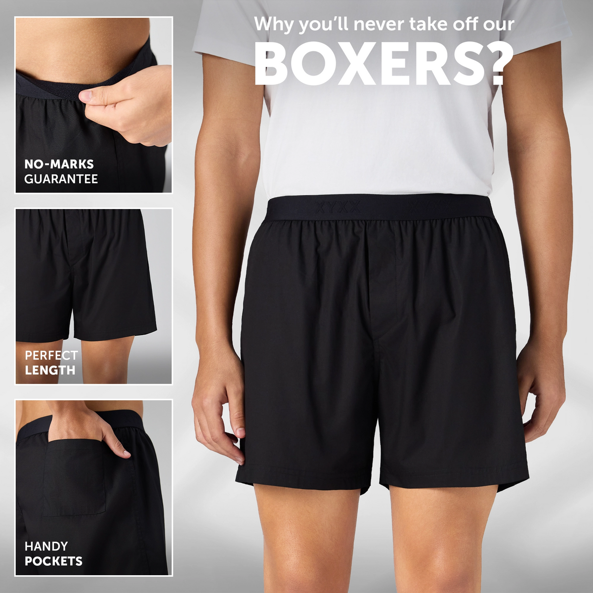 Solid Inner Boxers - Pitch Black
