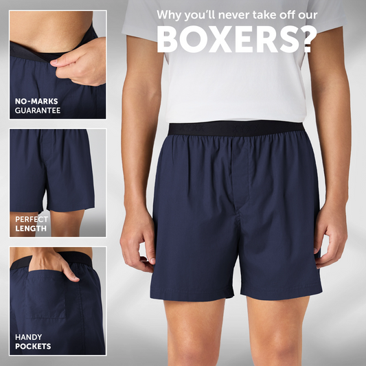 Solid Inner Boxers - Navy Blue
