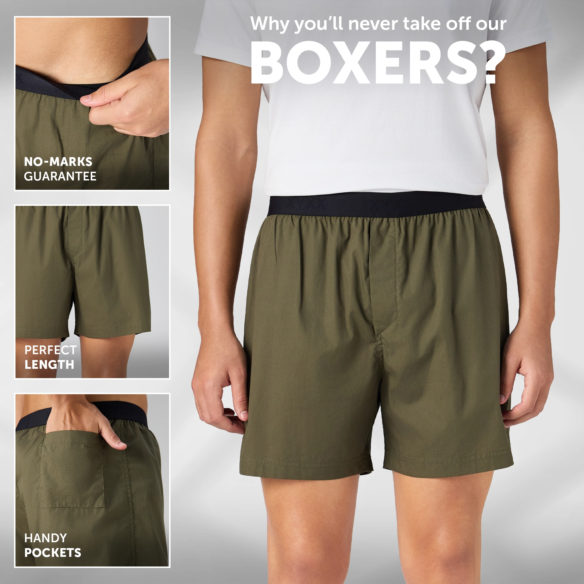 Solid Inner Boxers - Olive Green