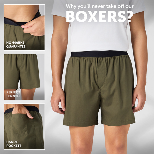 Solid Inner Boxers - Olive Green