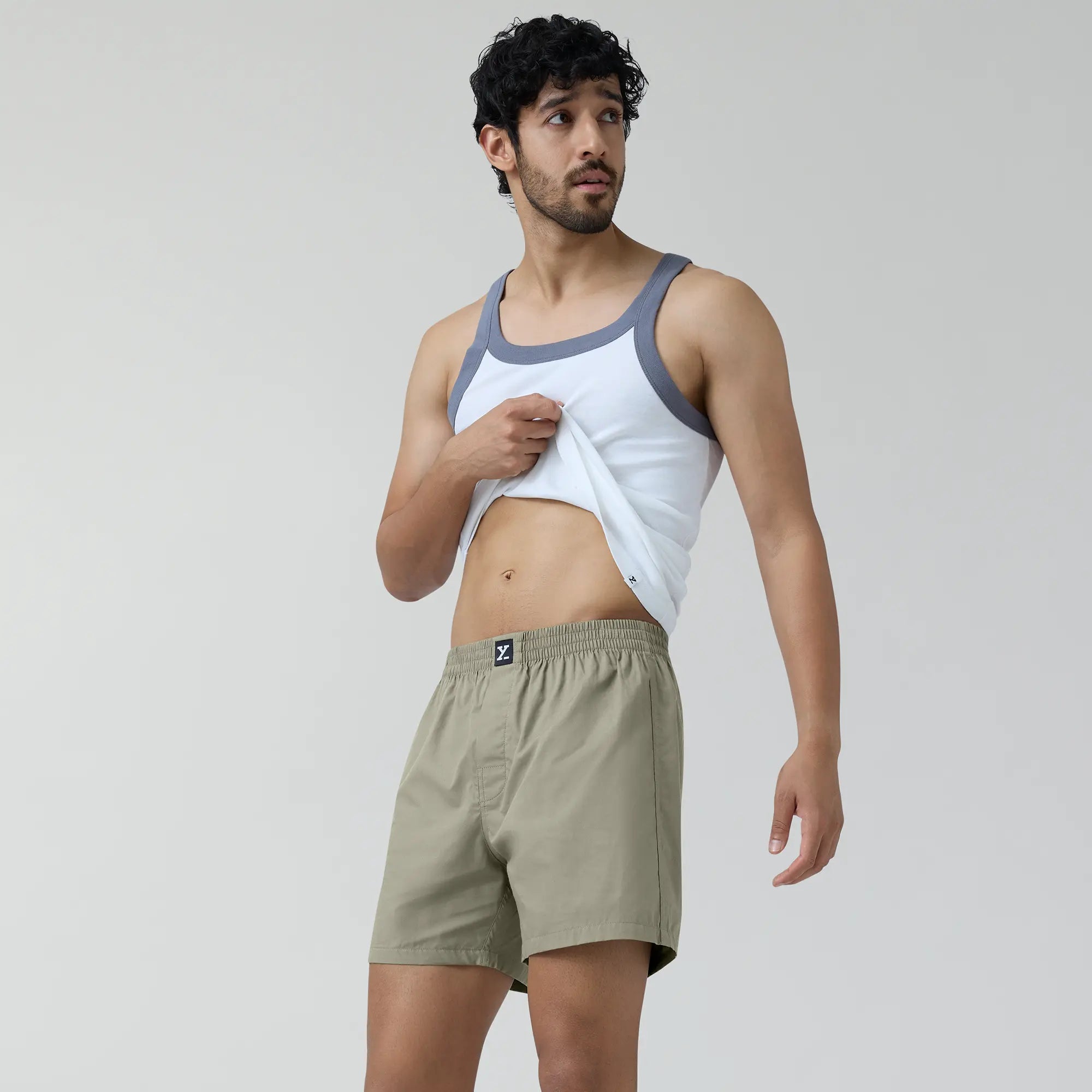 Solid Inner Boxers - Cascade Grey