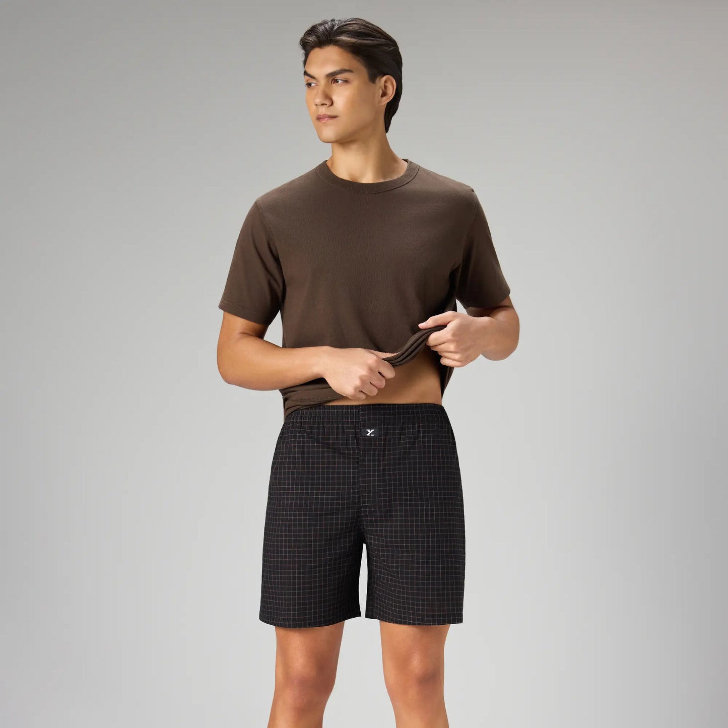 Printed Outer Boxers - Mocha Black
