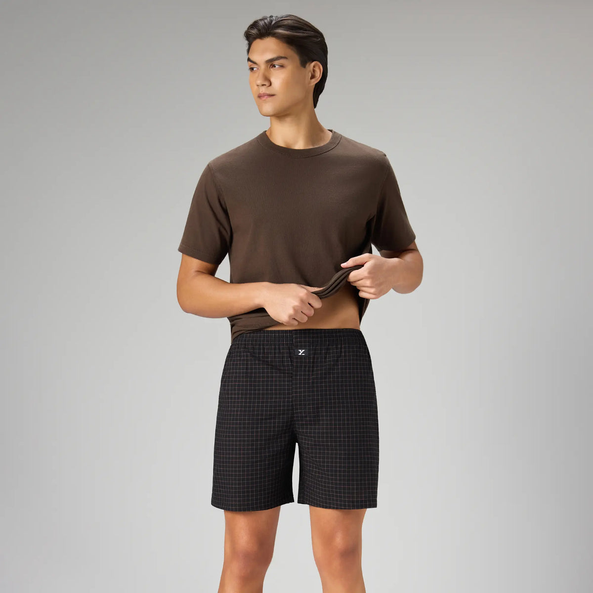 Printed Outer Boxers - Mocha Black