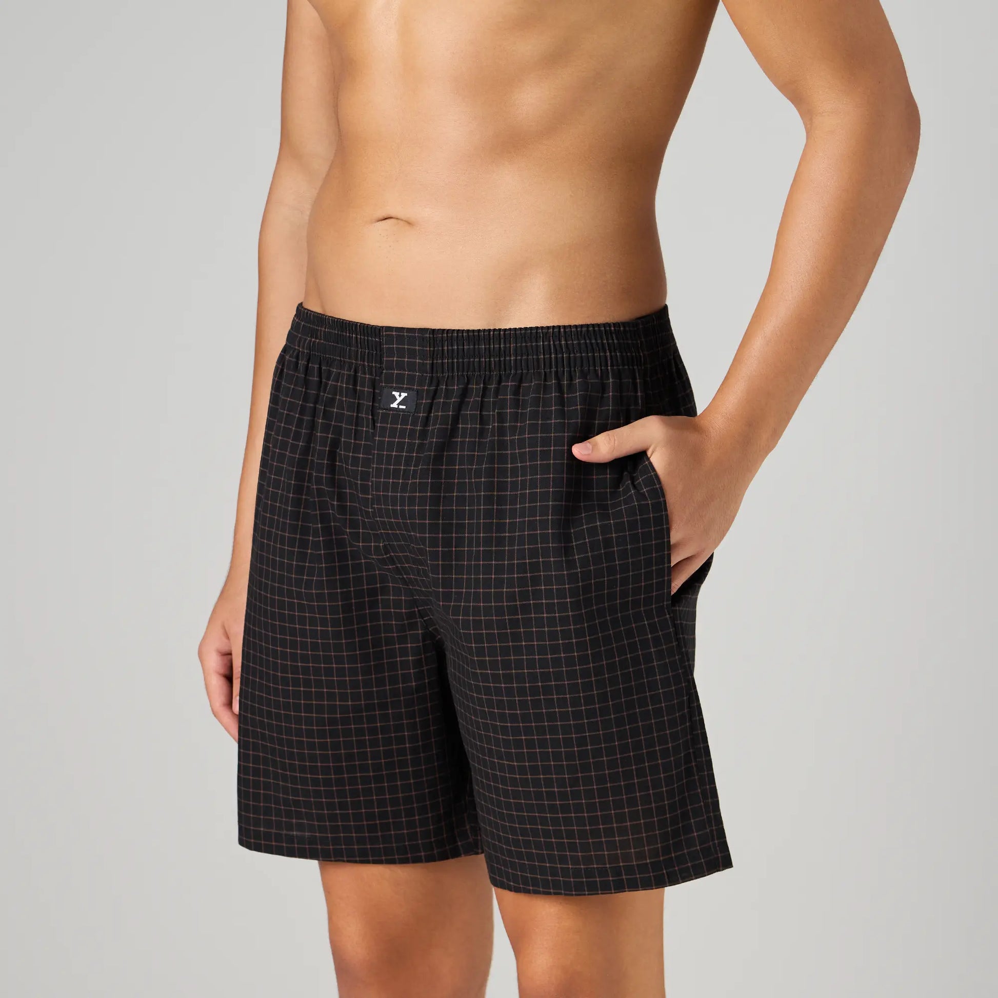 Printed Outer Boxers - Mocha Black