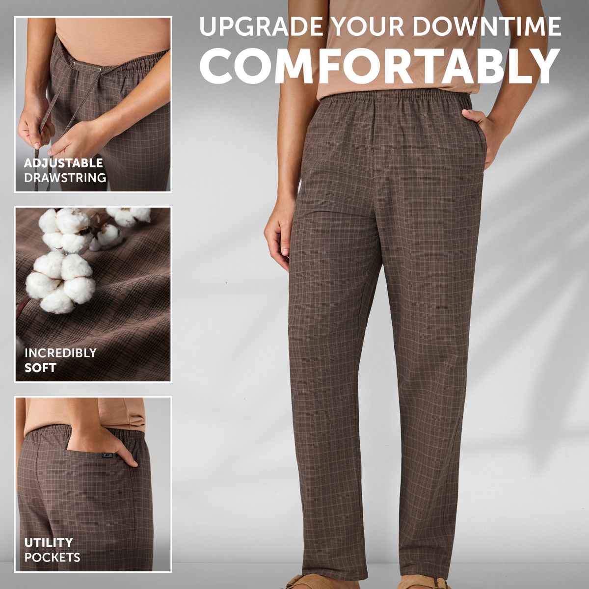 Cotton Printed Pyjamas - Walnut Brown
