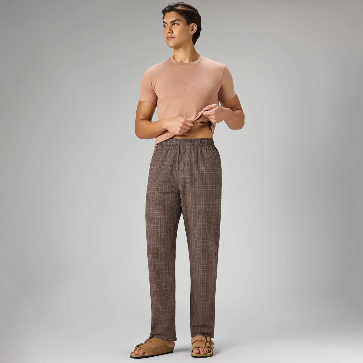 Cotton Printed Pyjamas - Walnut Brown