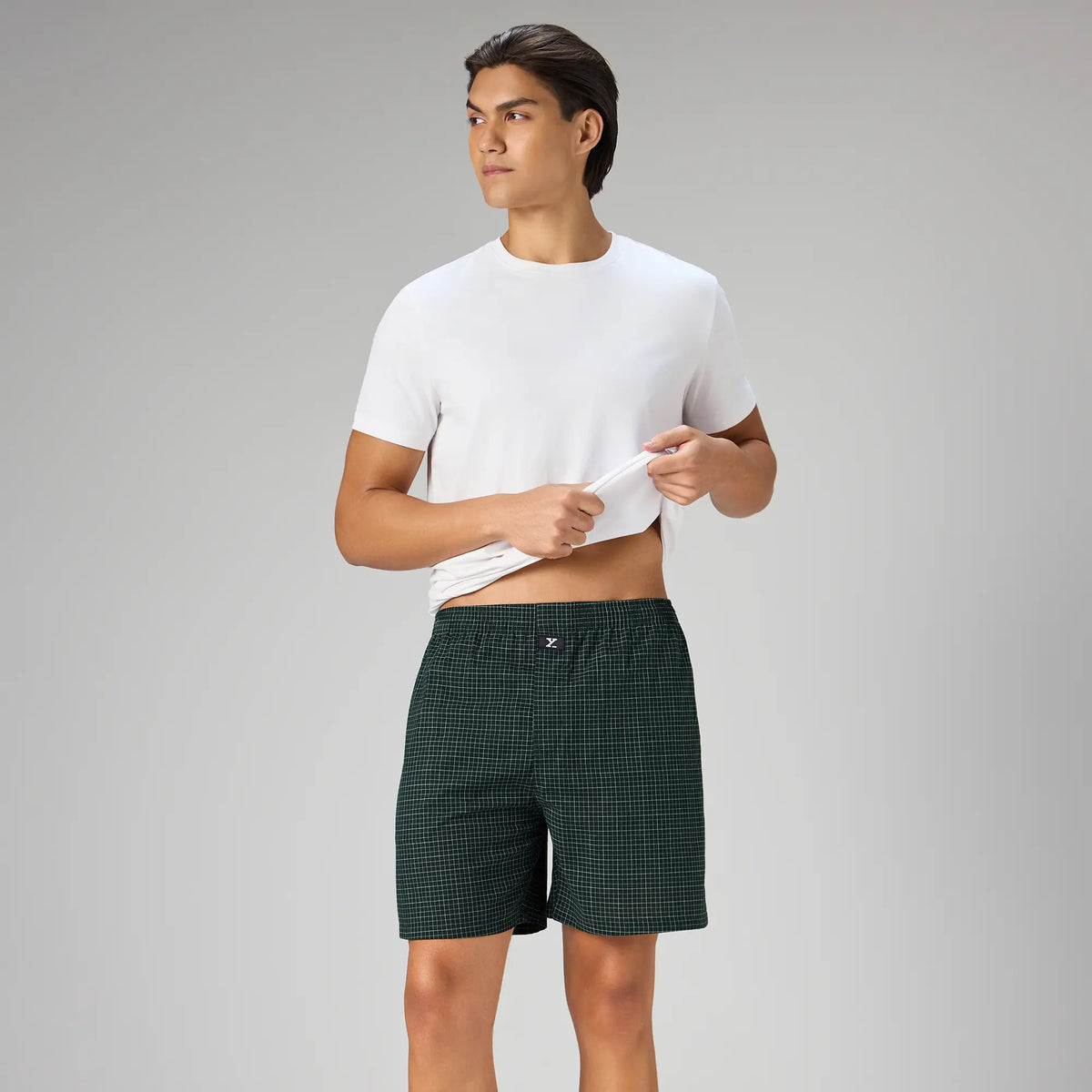 Printed Outer Boxers - Forest Green
