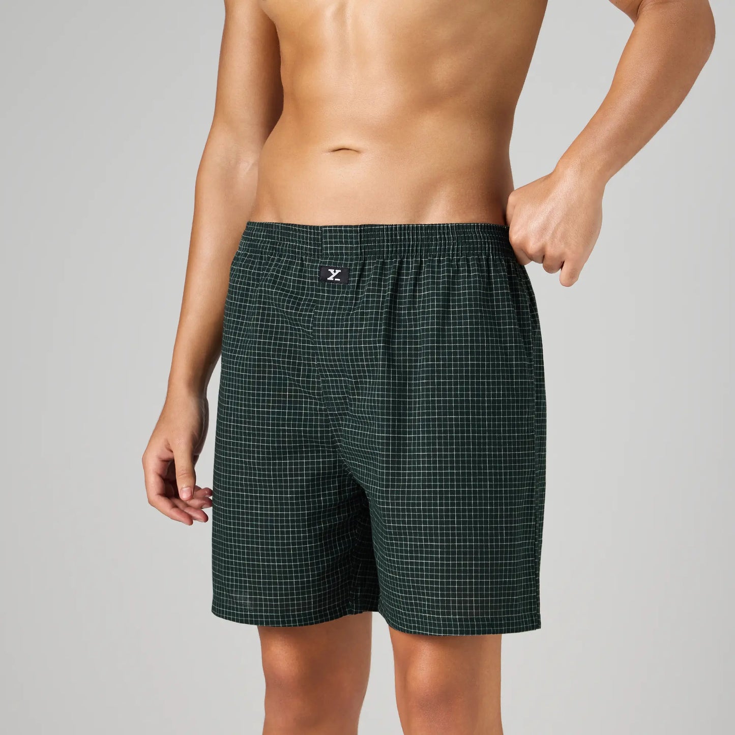 Printed Outer Boxers - Forest Green