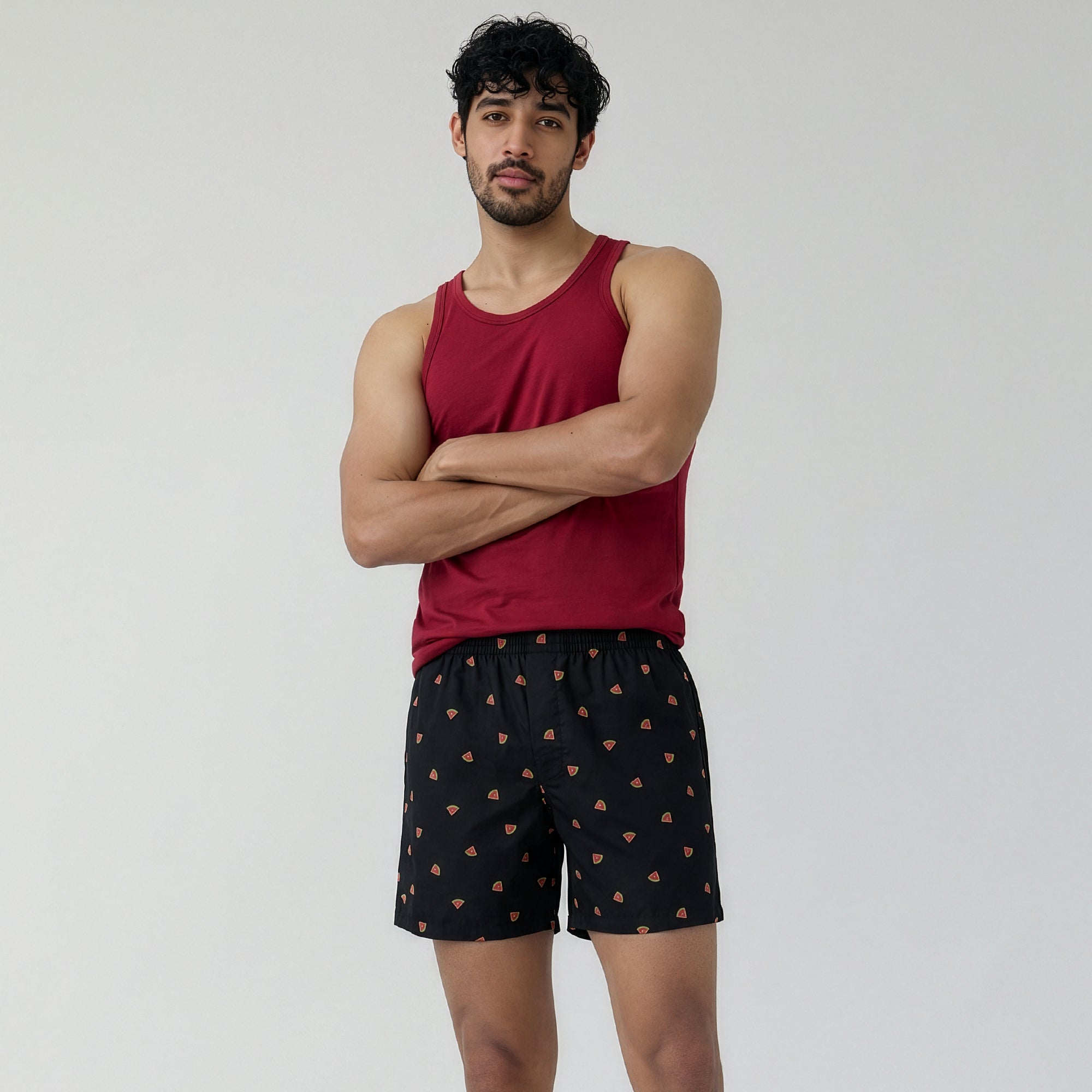 Printed Inner Boxers - Watermelon Black