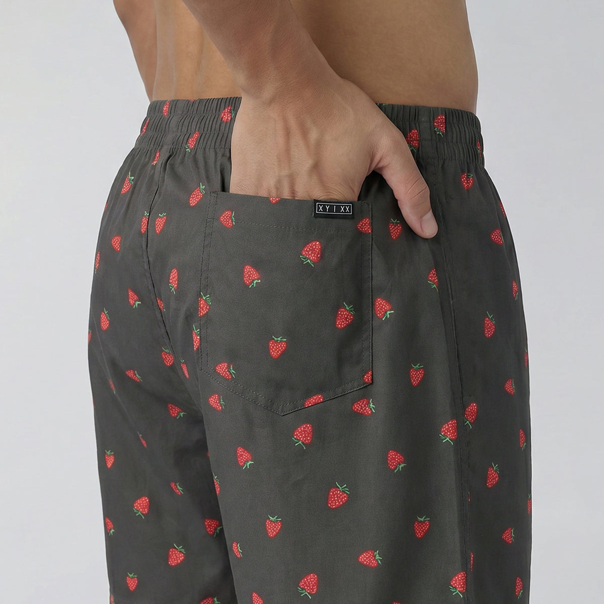 Printed Inner Boxers - Strawberry Grey