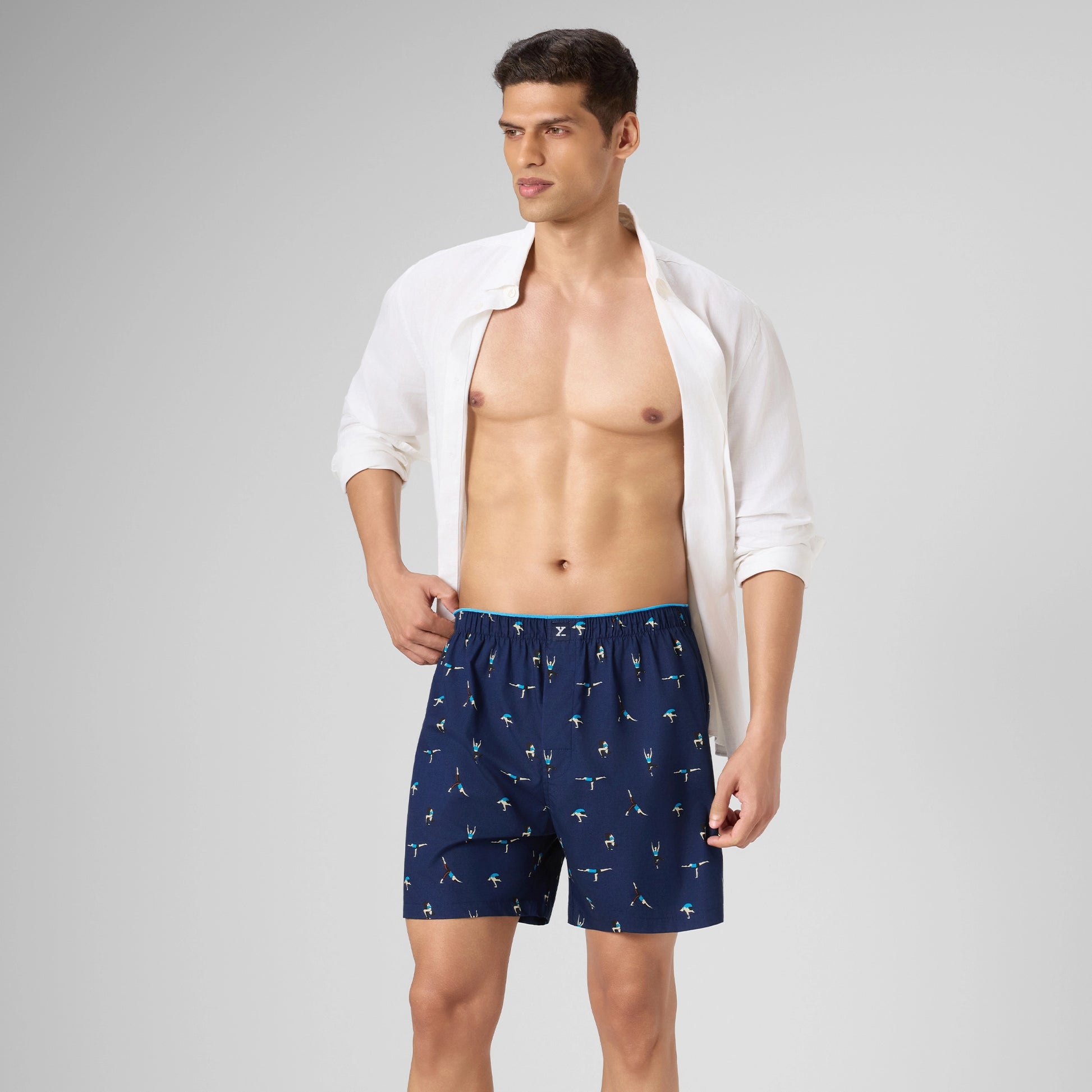 Printed Inner Boxers - Midnight Blue
