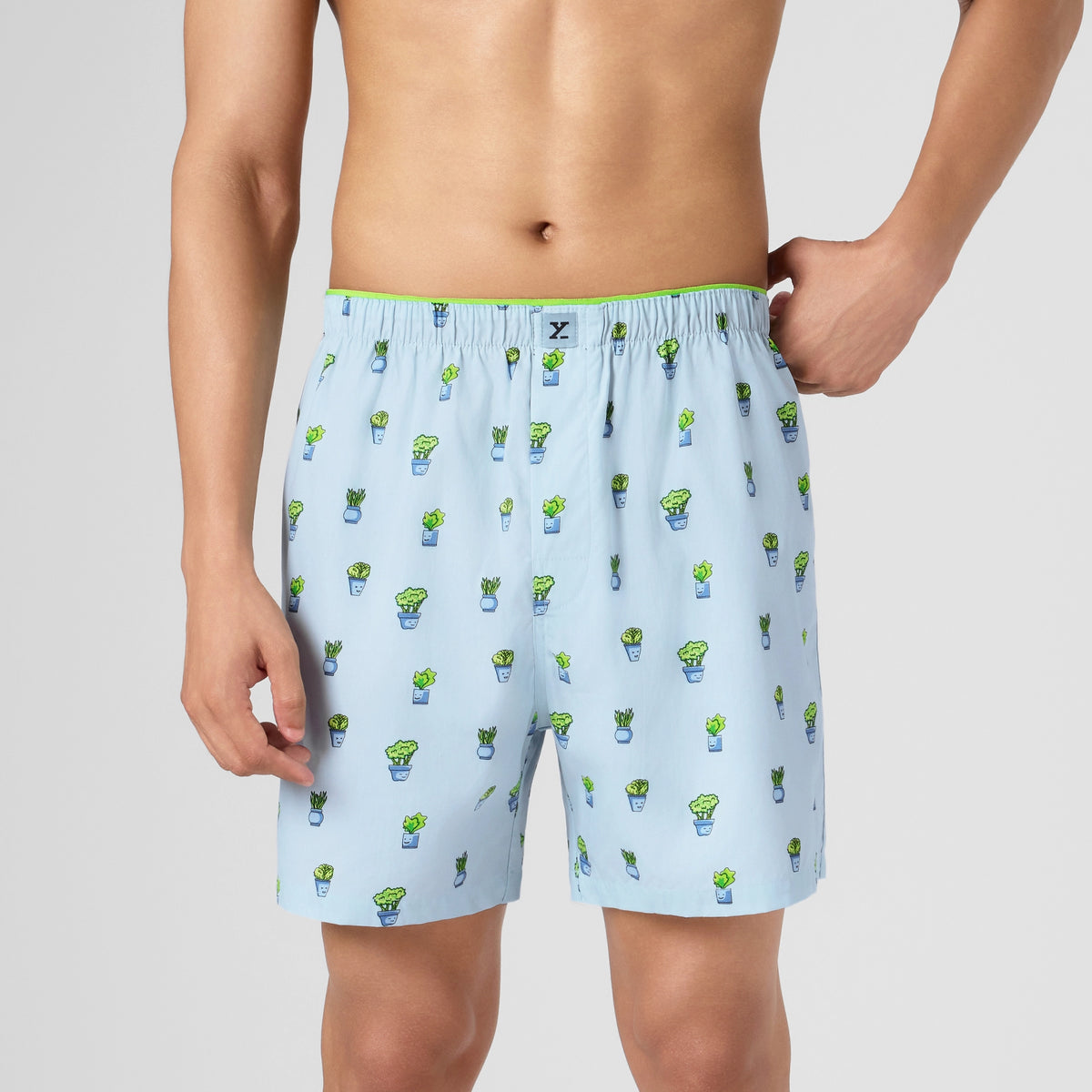 Printed Inner Boxers - Ice Blue