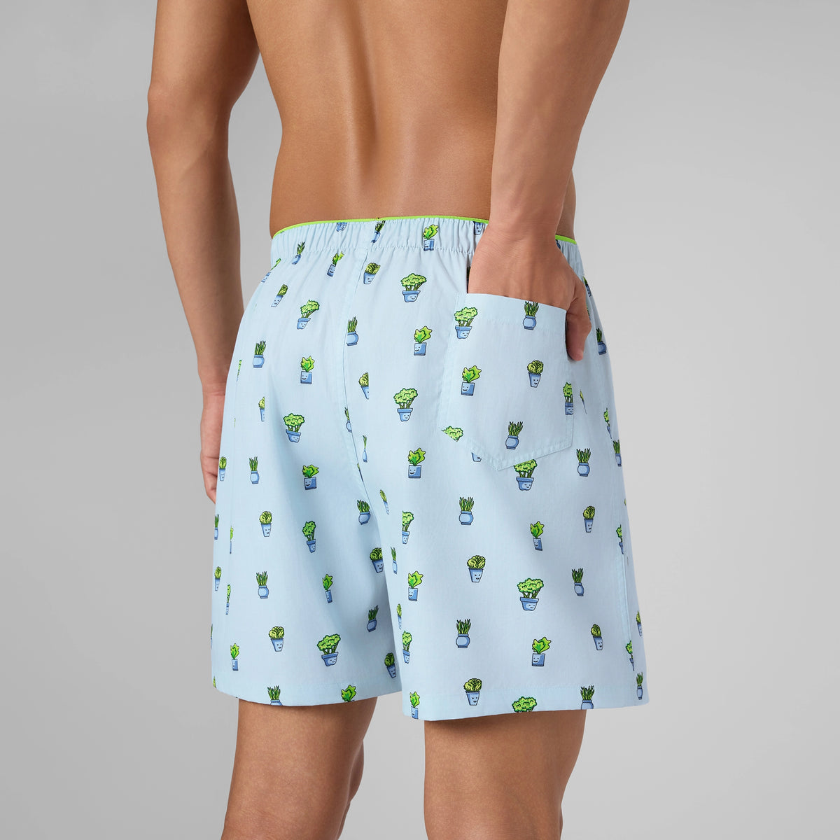 Printed Inner Boxers - Ice Blue