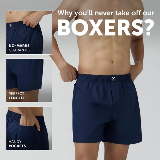 Pace Cotton Boxer Midnight Blue