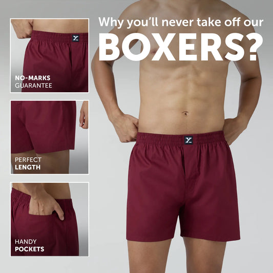 Pace Cotton Boxer Bold Burgundy